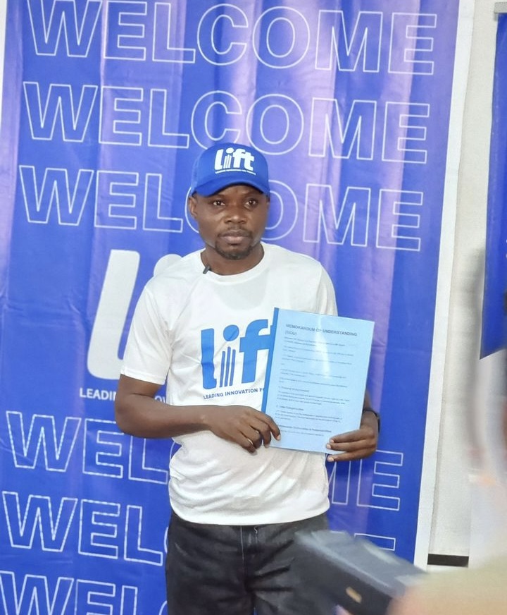 Mog Akpors promoting Lift Travels digital mobility platform