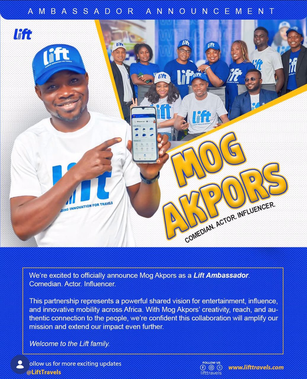 Mog Akpors unveiled as Lift Travels brand ambassador